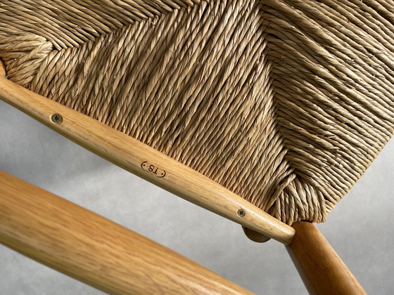 Image 1 of Ensemble de 2 tabourets en osier vintage des années 1960