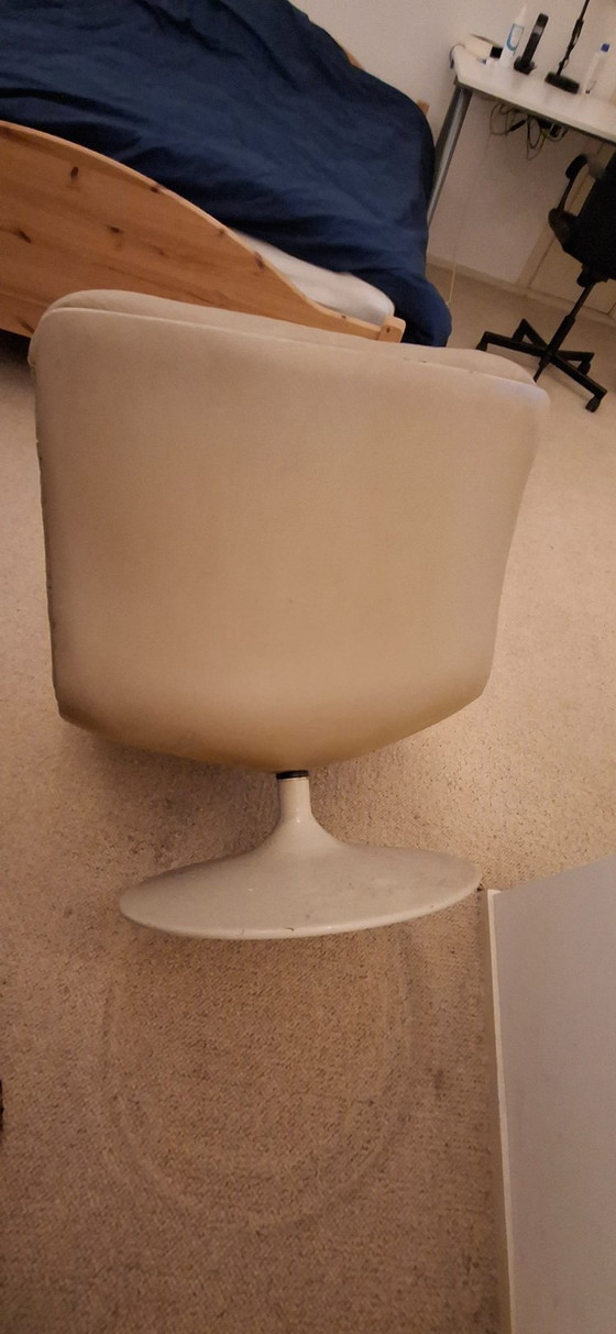 Artifort Leather Armchair, Swivel chairs, Metal, Beige (photo 12 of 15)