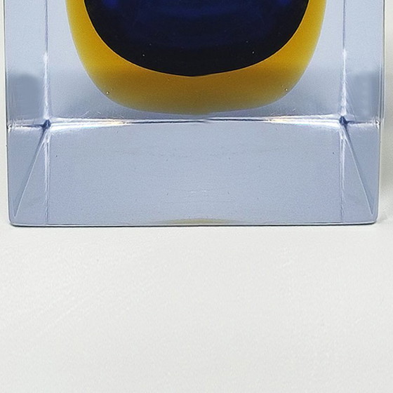 Image 1 of Prachtige blauwe tafelaansteker uit de jaren 60 in Murano Sommerso-glas van Flavio Poli voor Seguso