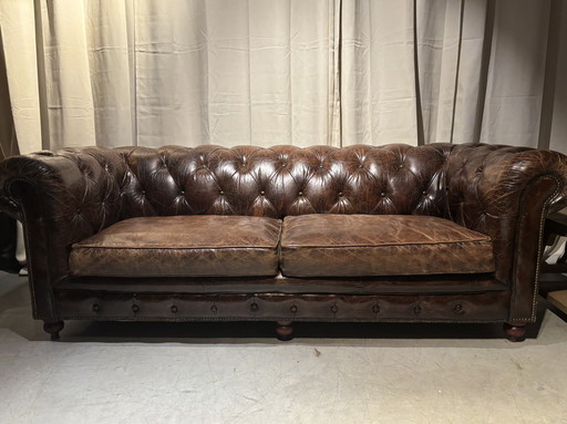 Ralph Lauren Chesterfield Cuero craquelado
