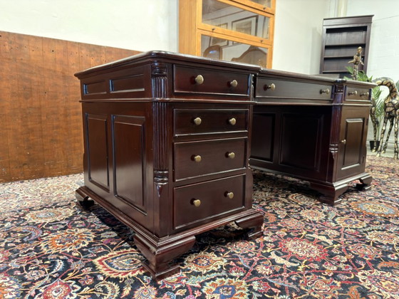 Scrivania da Partner Chesterfield Inglese – Scrivanie, Leather, Wood (photo 5 of 19)