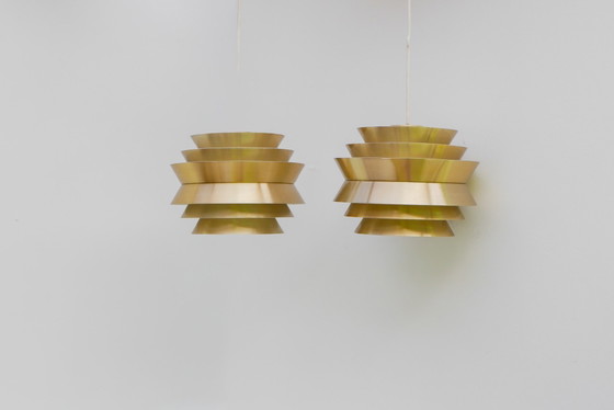 Lampade a sospensione Trava in metallo color ottone di Carl Thore, Svezia, prodotte da Granhaga – Applique (photo 11 of 13)