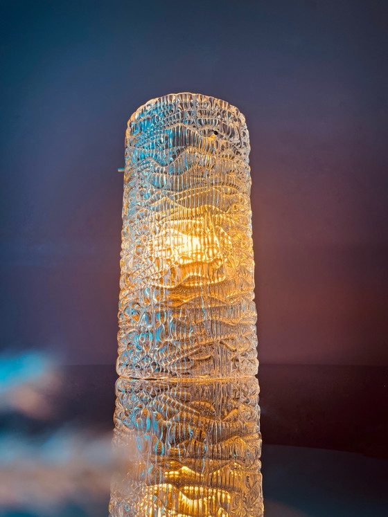 Image 1 of Unique! Kalmar Franken 60s ice glass pendant lamp