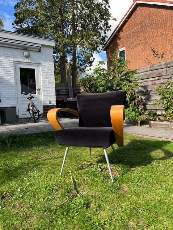 Image 1 of Harvink fauteuil zwarte ribstof