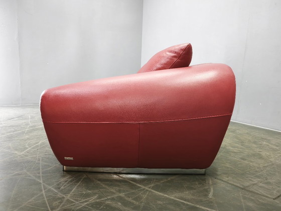 Image 1 of Italienisches rotes Ledersofa von Divanotti, Postmoderne, 1990er Jahre