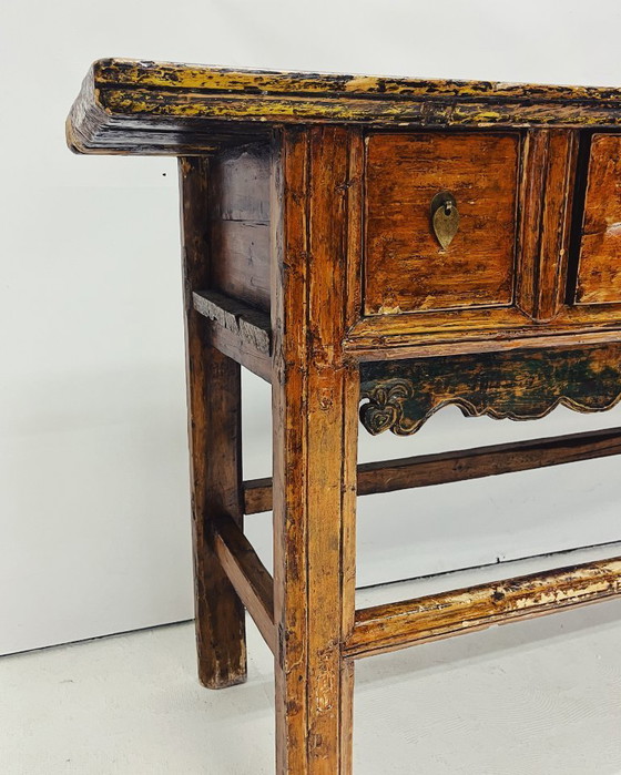 Image 1 of Antique wooden console table