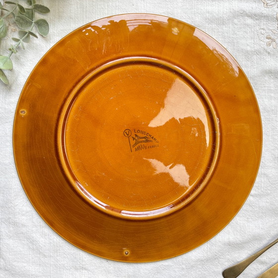 Vintage Amber Faience Dish, Longchamp, France 1970 – Crockery, Rustic (photo 5 of 5)