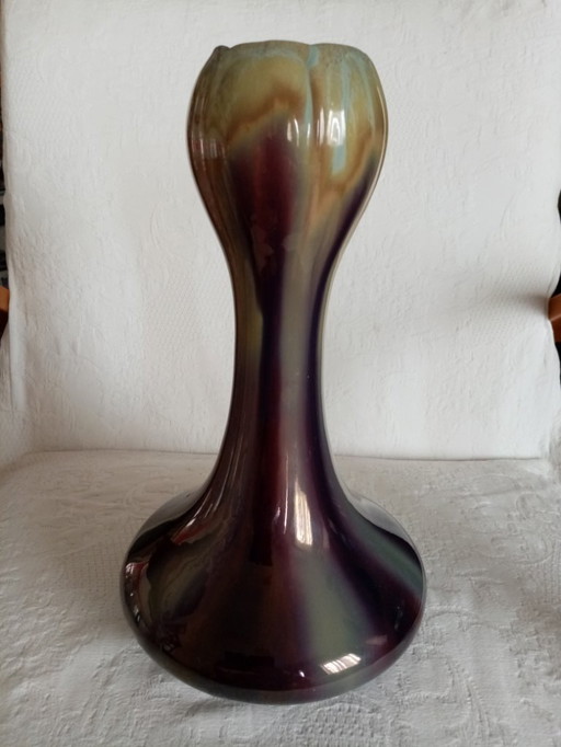 Art deco ceramic vase Thulin/Belgium period 30cm