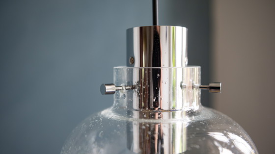 Image 1 of Glashütte Limburg 1970er Jahre Bubble Glas Pendelleuchte