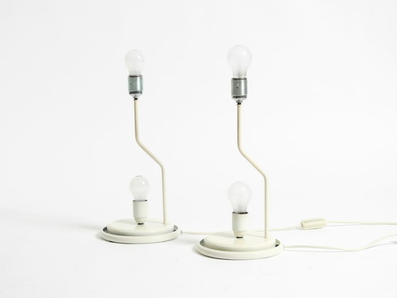 Image 1 of Two large original 1980s Leucos Paralume table lamps, made in Italy | height 73 cm | 28,7"