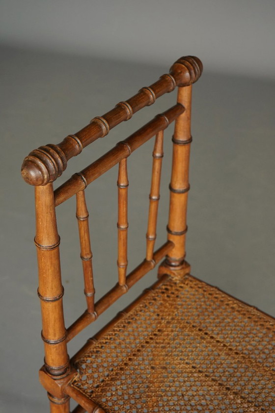 Antique American Faux Bamboo Side Chair – Dining chairs, Wood (photo 5 of 16)