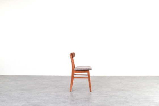 Mid-Century dänische Teak- & Woll-Esszimmerstühle von Farstrup, 1960er, 4er-Set – Silk, Wood (photo 5 of 12)