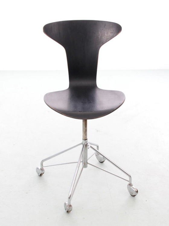 Image 1 of Skandinavischer Stuhl auf Rollen oder Drehstuhl von Munkegaard.