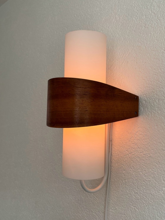 Applique vintage Philips Louis Kalff anni '60 – Vetro, Legno (photo 2 of 14)