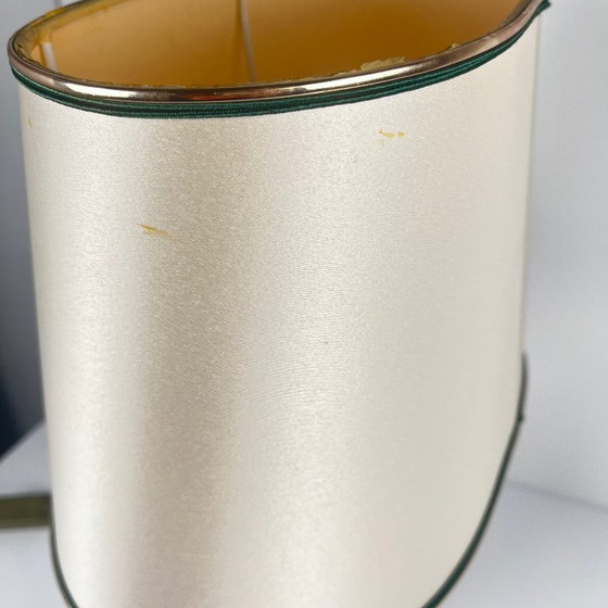 Image 1 of Lampada da tavolo della Maison Le Dauphin in ottone e malachite verde imitazione, 1980