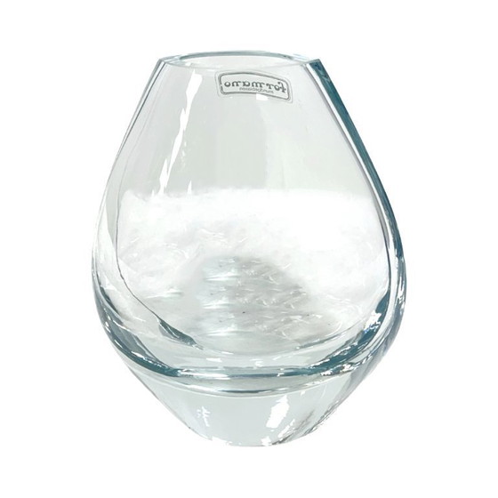 Image 1 of Hand-formed glass vase, minimalist design, Formano Germany, 1980s.