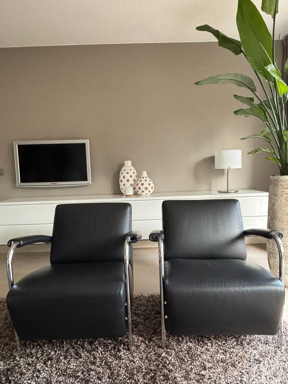 Image 1 of Fauteuil Scylla en cuir Senso noir