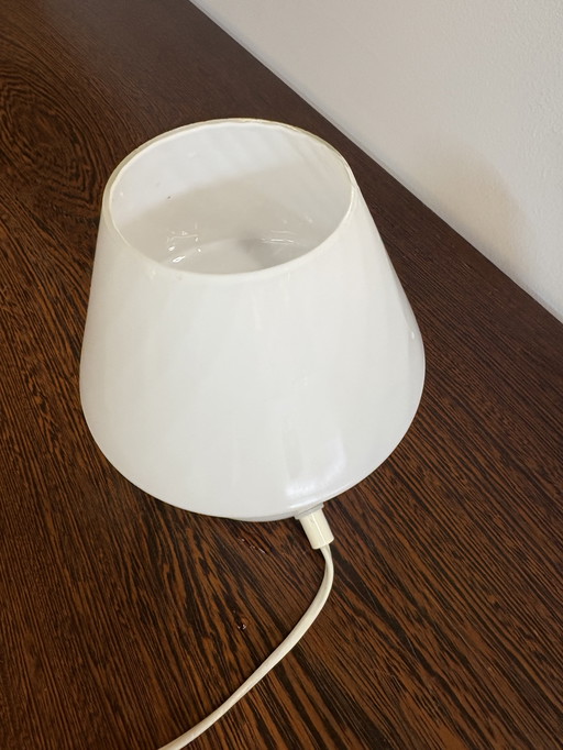 60s/70s white swirl mushroom lamp
