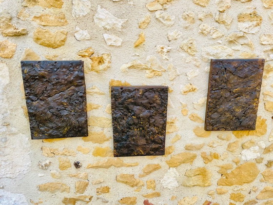 Image 1 of Sculture murali brutaliste americane di metà secolo di Irv Bramberg, anni '60, set di 3