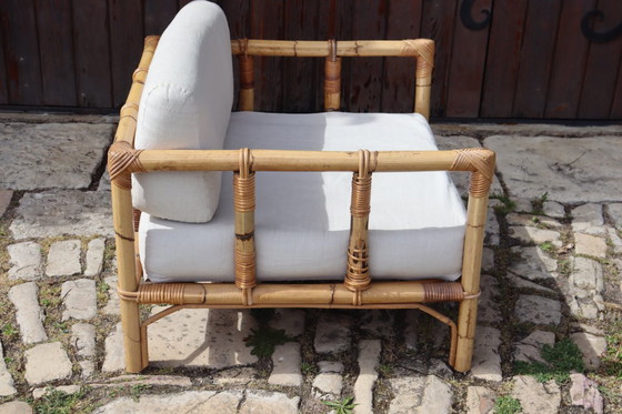 Image 1 of Poltrona in rattan di Dal Vera, Italia 1970