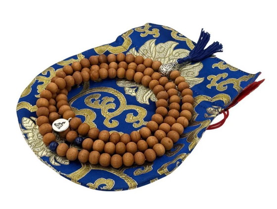 Image 1 of Sandalwood Mala: Tibetan Buddhist Prayer Beads Mala with Rosewood Markers