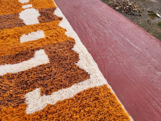 Tapis Beni Ouarain 300x200 cm – Laine épaisse, motifs berbères ocre & écru, – Coton, Bohemian (photo 8 of 11)