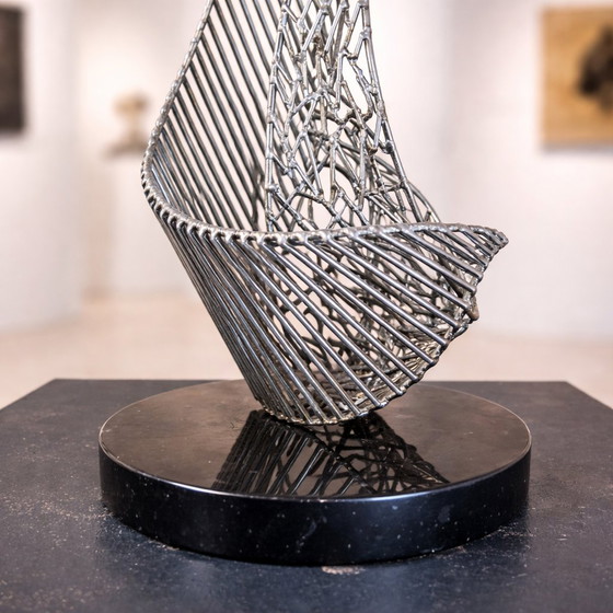 Image 1 of Scultura in filo metallico vintage senza titolo firmata Bob Bennett (1979) artista americano