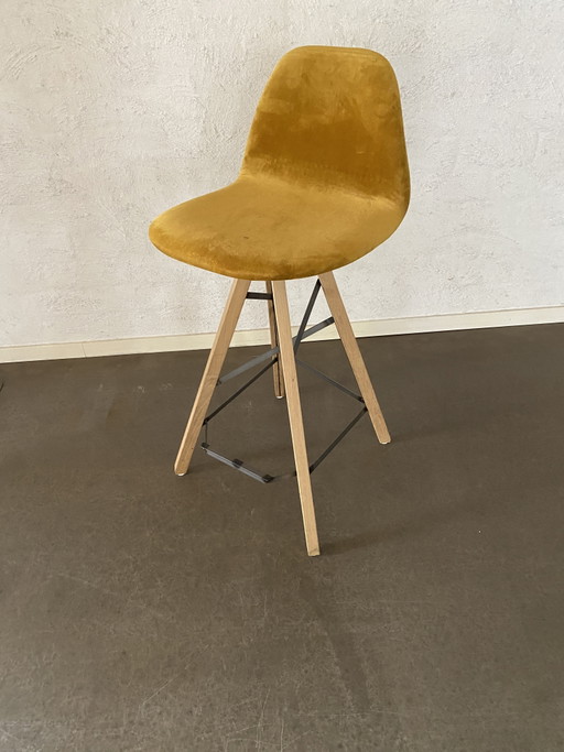 Sgabello da bar Spoinq – krukjes, Velvet, Metal