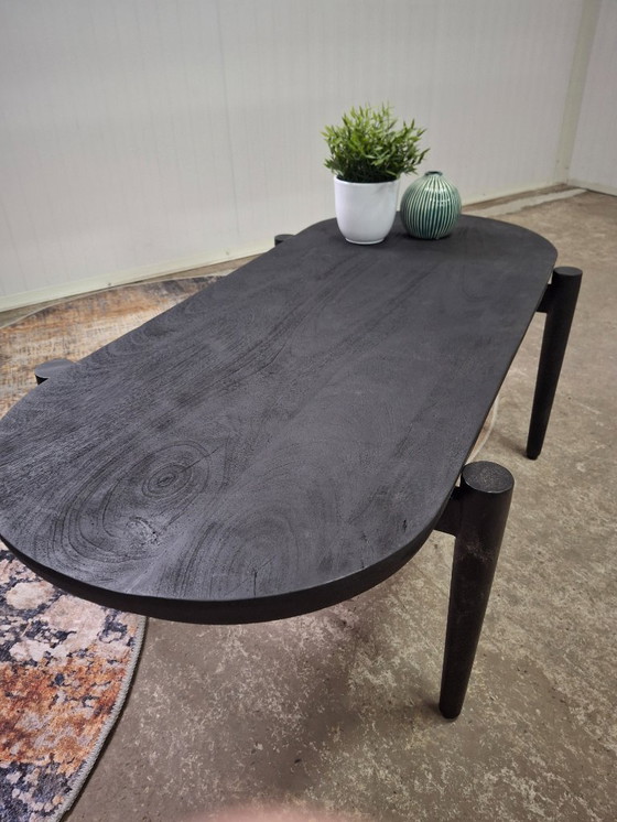 Image 1 of Table basse robuste 120x60cm en bois de manguier et métal, neuve