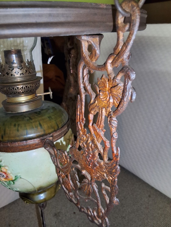 Image 1 of Antieke Boheemse olielamp 