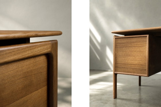 Vintage Mid-Century Danish Modern Teak Desk by Arne Vodder for GV Møbler, 1960s – Wood (photo 11 of 19)