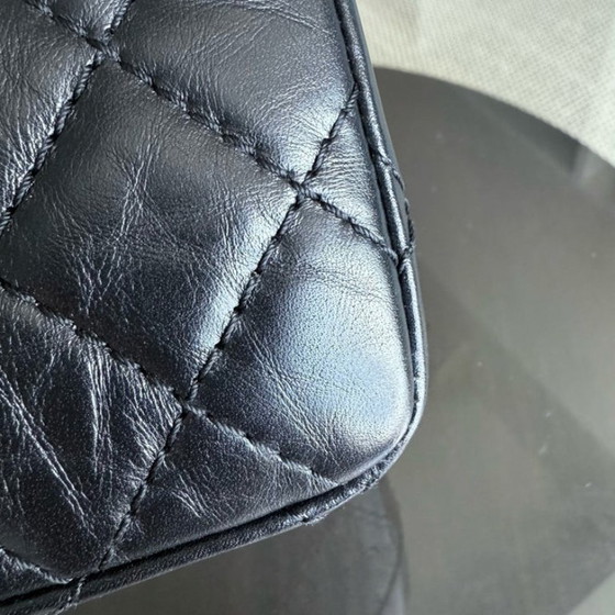 Image 1 of Chanel Reissue 2.55 225 - 24CM Quilted Aged Calfskin Black Gold Hardware