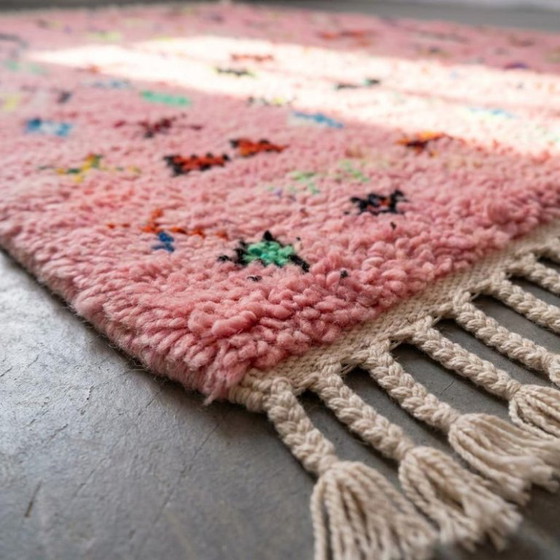 Tapis Marocain Rose Bérbere Fait Main 250cmx160cm – Tappeti, Cotton (photo 7 of 7)