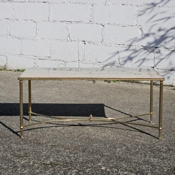 Image 1 of French Vintage Marble Coffee Table - Maison Jansen Lounge Table-Hollywood Regency Style-70s