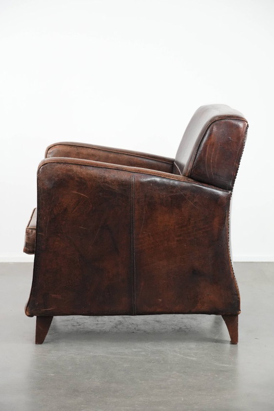 Image 1 of Poltrona di design in pelle di pecora con bellissimi colori intensi