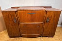  Art Deco Vintage wortelnoten Cocktail Bar Dressoir van Beautility 1930-1940