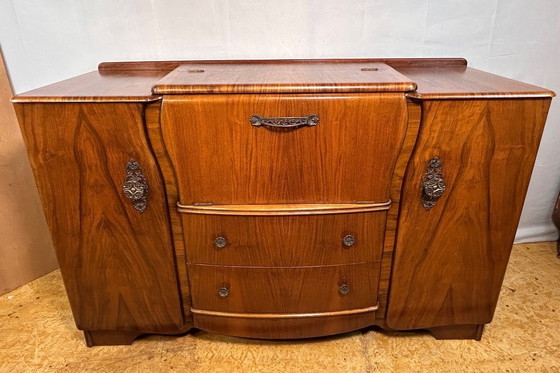 Image 1 of  Art Deco Cocktail Bar Sideboard aus Wurzelnussholz von Beautility 1930-1940