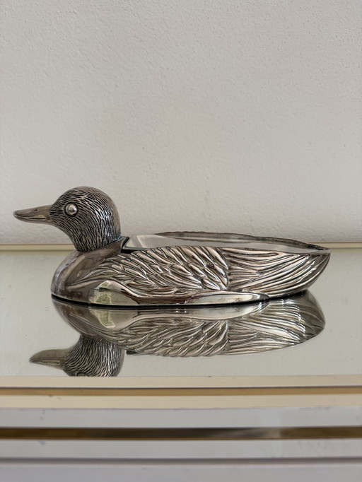 Zoomorphic silver plated foie gras dish