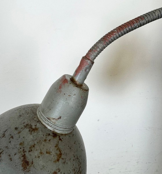 Image 1 of Grey Industrial Gooseneck Scissor Wall Lamp from Elektroinstala, 1960s