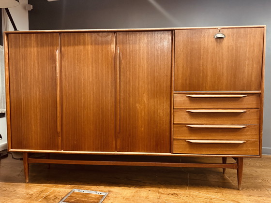 Image 1 of Mid-Century Modern RT 200 highboard in teak by Heinrich Riestenpatt for RT Möbel, from the 1960s