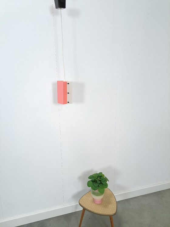Image 1 of Space age roze met wit kunststof lamp, hanglamp