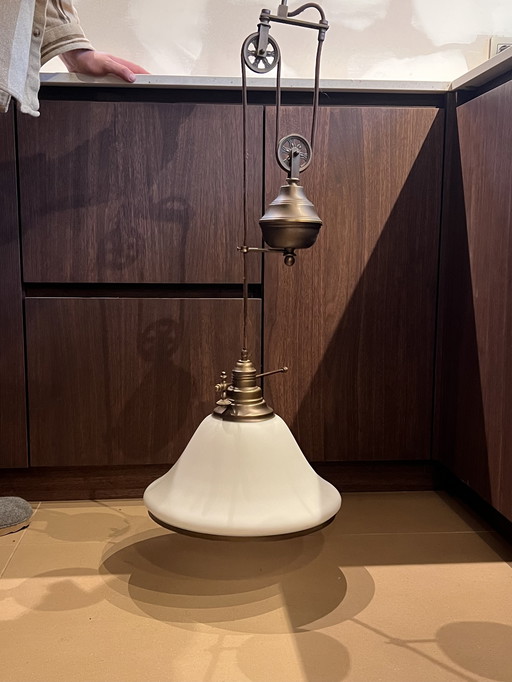 Bronzen katrollamp / hanglamp 