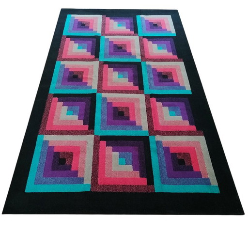 Magnifique tapis géométrique en laine italienne des années 1980 par Missoni pour T&J Vestor