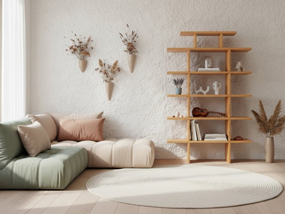 Image 1 of Libreria componibile vintage Ideal Form in legno di larice naturale anni '70