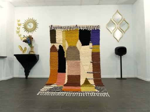 Tapis berbère - 258 cm x 158 cm - laine colorée