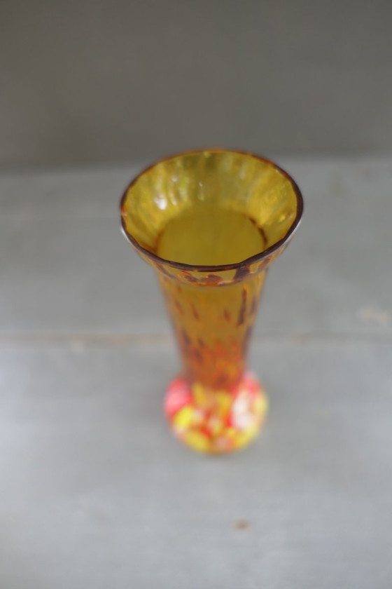 Image 1 of Vaso in vetro ambrato Art Déco