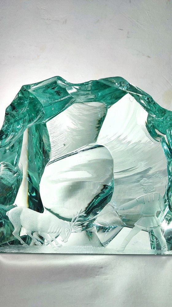 Image 1 of Kristallen sculptuur van Vicke Lindstrand voor Kosta. Zweden, jaren 1960.