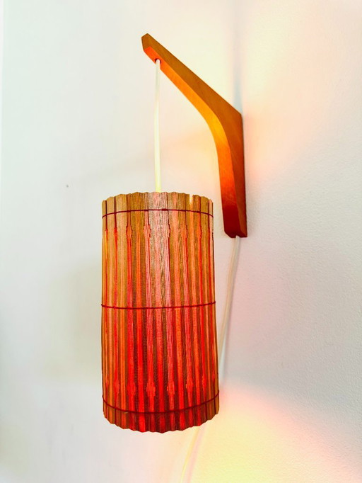 Lámpara de pared de chapa de pino de Krásná Jizba para ÚLUV Bratislava, antigua Checoslovaquia, años 50