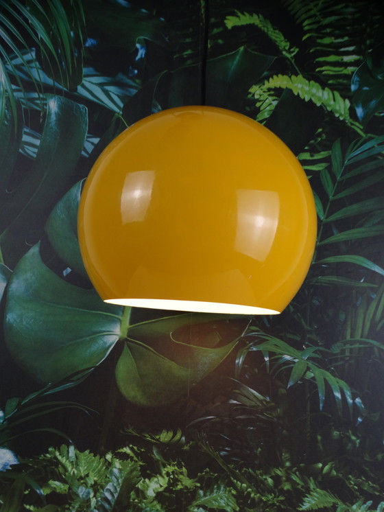 Image 1 of Yellow Aluminum Ball Lamp From The Seventies