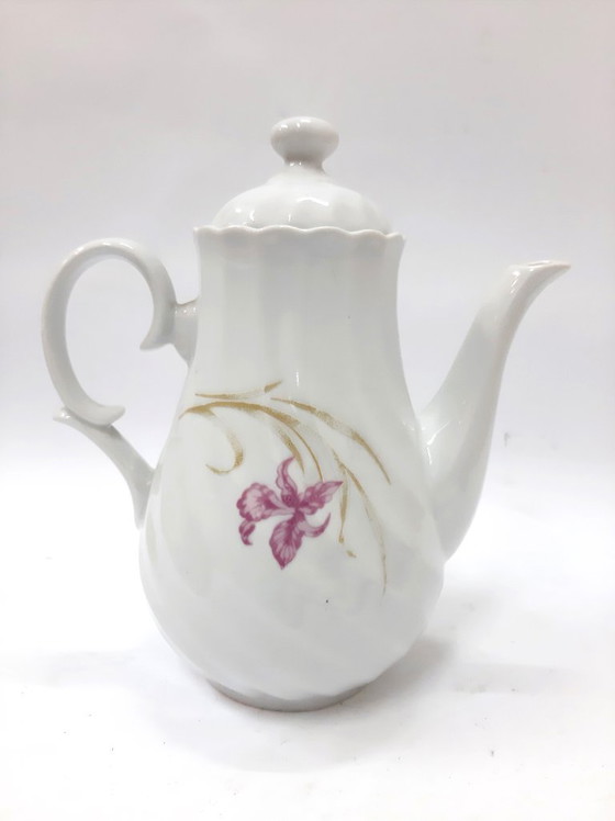 Image 1 of Vintage porseleinen koffie-/theekan met deksel, porseleinen kan